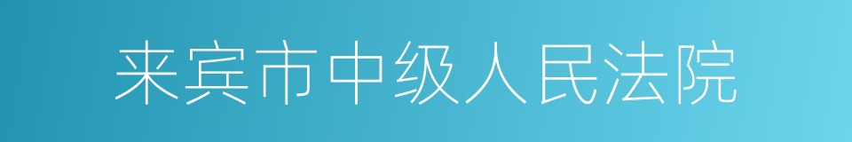 来宾市中级人民法院的同义词