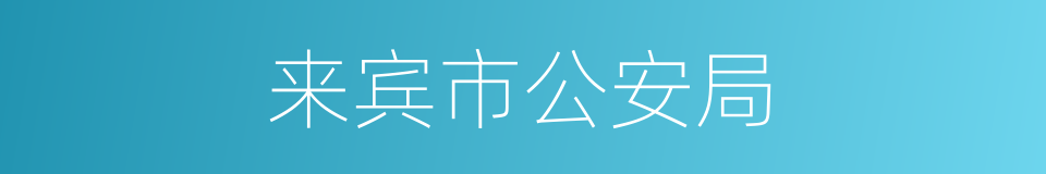 来宾市公安局的同义词
