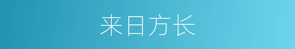 来日方长的意思