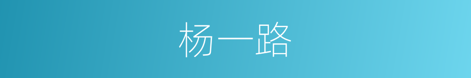 杨一路的同义词