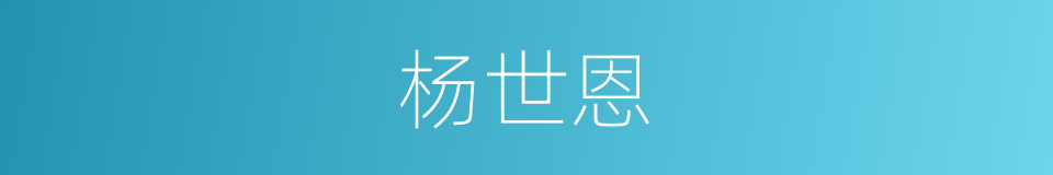 杨世恩的同义词
