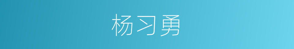 杨习勇的同义词