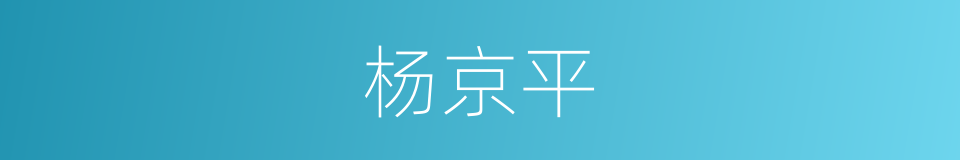 杨京平的同义词