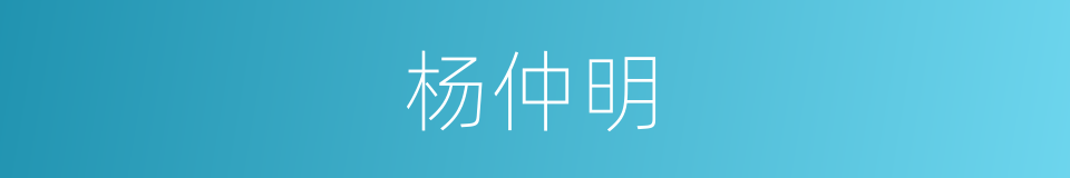 杨仲明的同义词