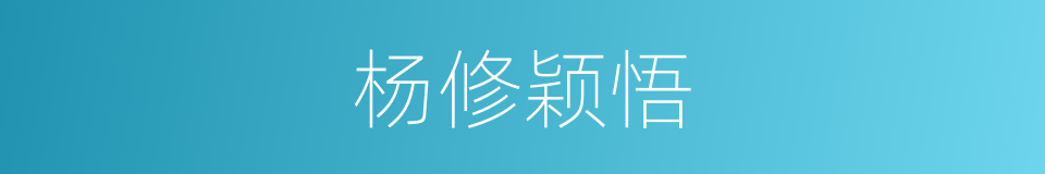 杨修颖悟的同义词