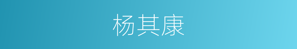 杨其康的同义词