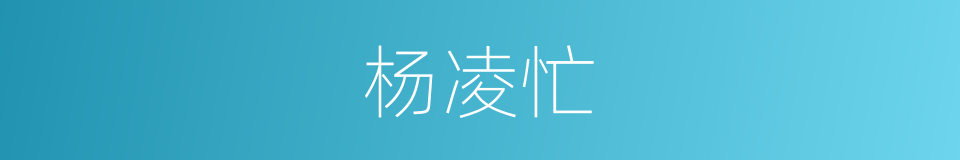杨凌忙的同义词