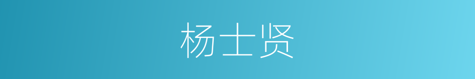 杨士贤的同义词