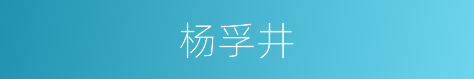 杨孚井的同义词