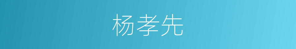 杨孝先的同义词
