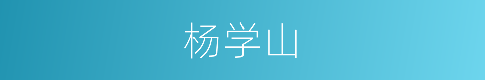 杨学山的同义词