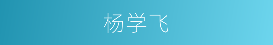 杨学飞的同义词