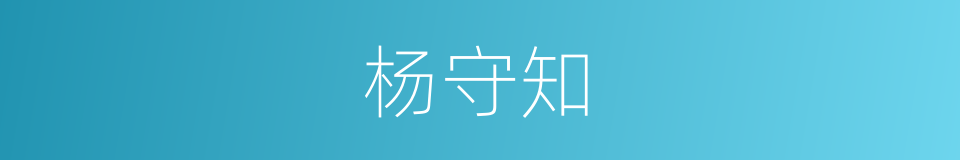 杨守知的同义词