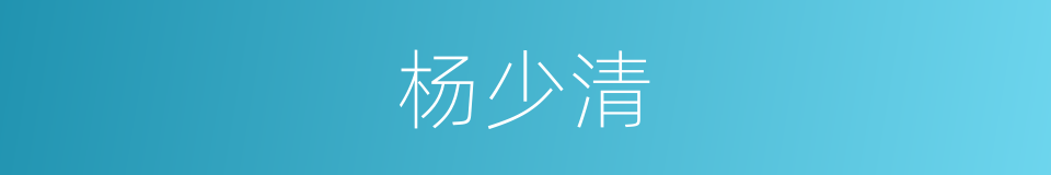 杨少清的同义词