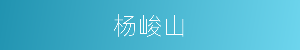 杨峻山的同义词