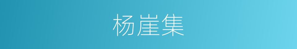 杨崖集的同义词