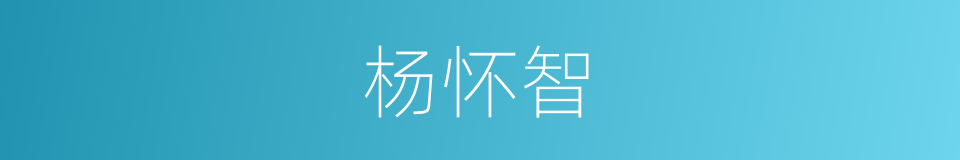 杨怀智的同义词