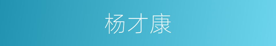 杨才康的同义词