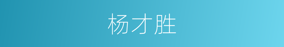 杨才胜的同义词