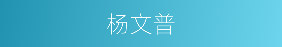 杨文普的同义词