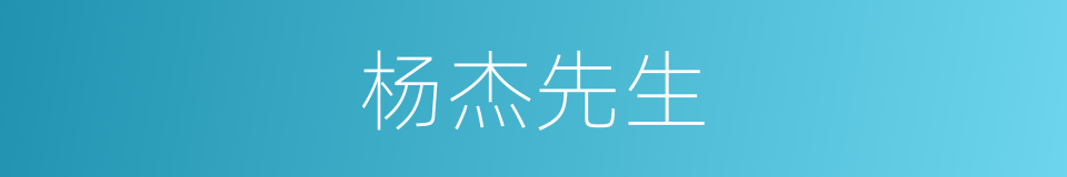 杨杰先生的同义词