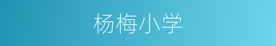 杨梅小学的同义词