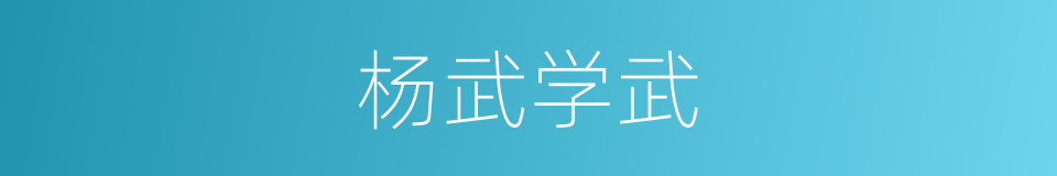 杨武学武的同义词