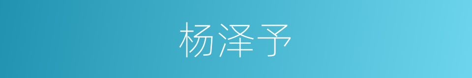 杨泽予的同义词