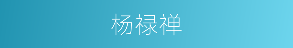 杨禄禅的同义词
