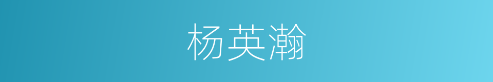 杨英瀚的同义词