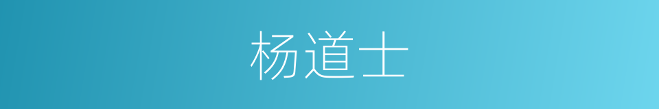 杨道士的同义词