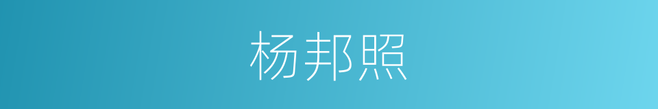 杨邦照的同义词