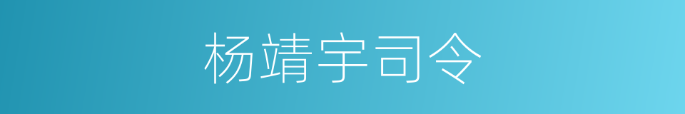 杨靖宇司令的同义词