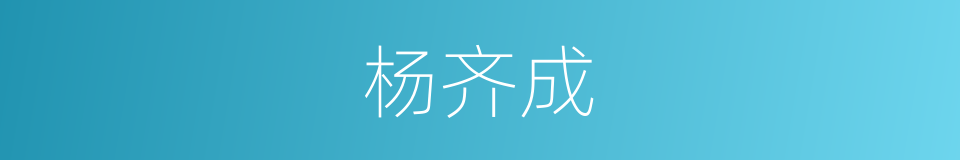 杨齐成的同义词