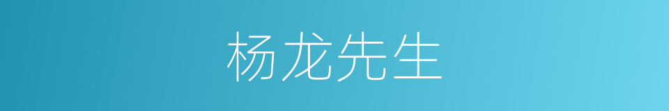 杨龙先生的同义词