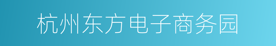 杭州东方电子商务园的同义词