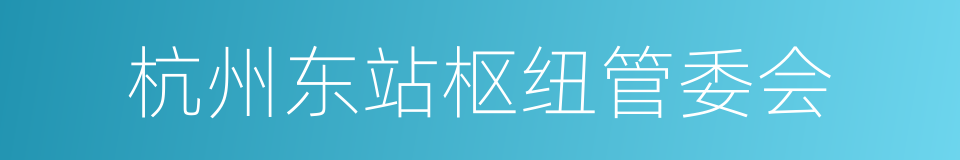 杭州东站枢纽管委会的同义词