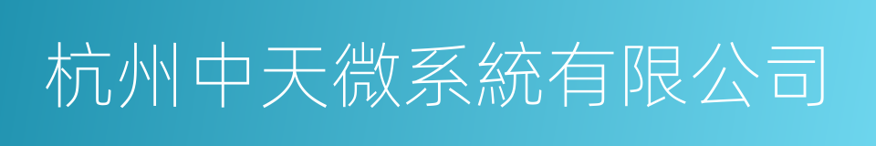 杭州中天微系統有限公司的意思