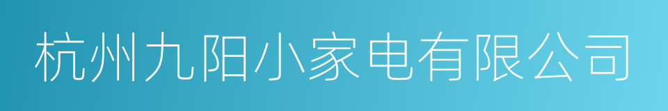 杭州九阳小家电有限公司的同义词