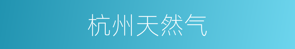 杭州天然气的同义词