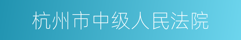 杭州市中级人民法院的同义词