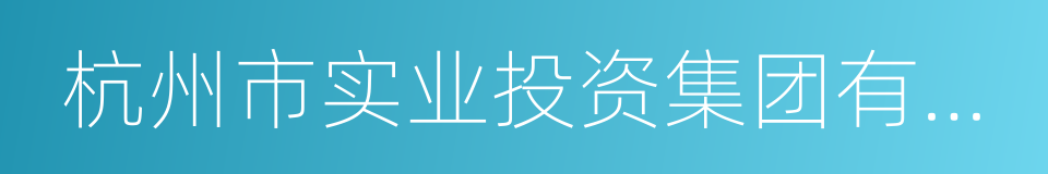 杭州市实业投资集团有限公司的同义词