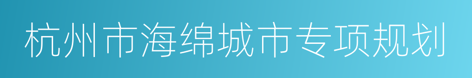 杭州市海绵城市专项规划的同义词