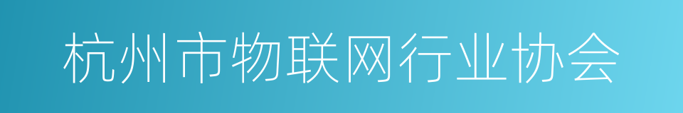 杭州市物联网行业协会的同义词