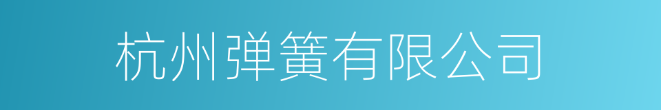 杭州弹簧有限公司的同义词