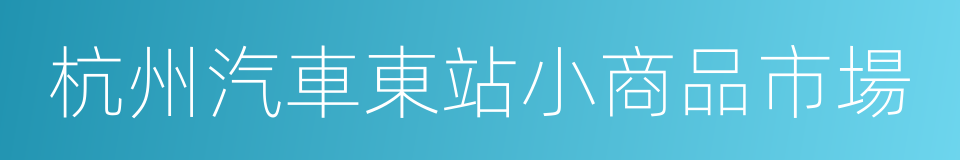 杭州汽車東站小商品市場的同義詞