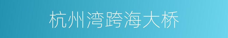 杭州湾跨海大桥的同义词