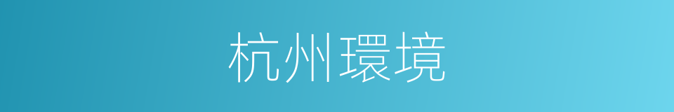 杭州環境的同義詞