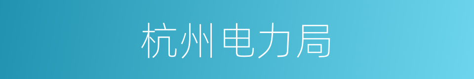 杭州电力局的同义词