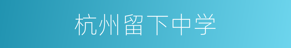 杭州留下中学的同义词